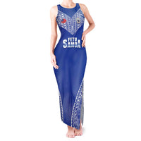 Fetu Samoa Rugby Custom Tank Maxi Dress Go Champions LT05 Women Blue - Polynesian Pride