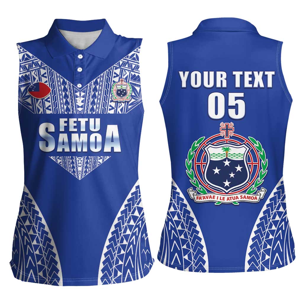 Fetu Samoa Rugby Custom Women Sleeveless Polo Shirt Go Champions LT05 - Polynesian Pride