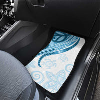 Blue Polynesian Tribal Turtle Floral Pattern Car Mats LT05 - Polynesian Pride