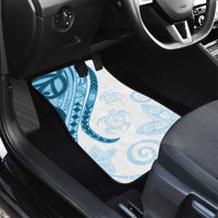Blue Polynesian Tribal Turtle Floral Pattern Car Mats LT05 - Polynesian Pride