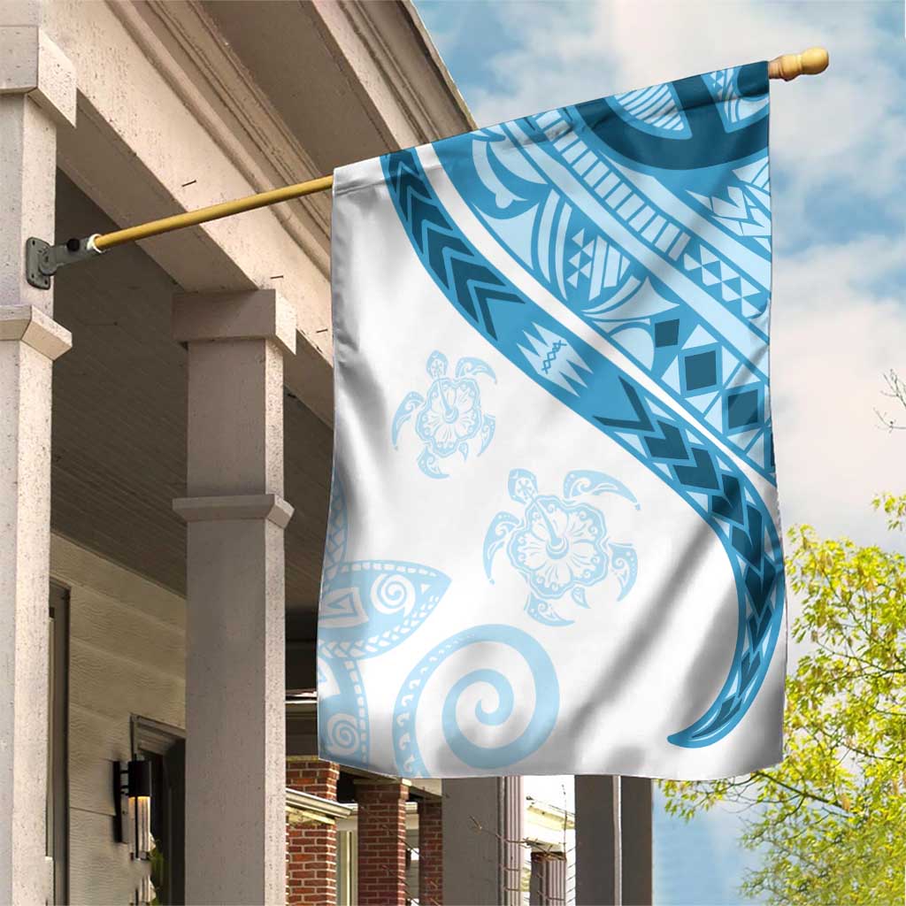 Blue Polynesian Tribal Turtle Floral Pattern Garden Flag LT05 House Flag Blue - Polynesian Pride