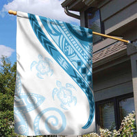 Blue Polynesian Tribal Turtle Floral Pattern Garden Flag LT05 - Polynesian Pride