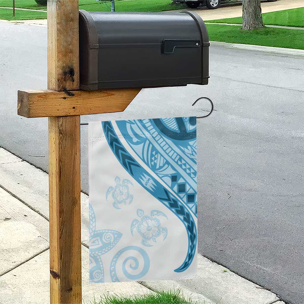 Blue Polynesian Tribal Turtle Floral Pattern Garden Flag LT05 - Polynesian Pride
