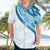 Blue Polynesian Tribal Turtle Floral Pattern Hawaiian Shirt