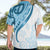 Blue Polynesian Tribal Turtle Floral Pattern Hawaiian Shirt