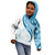 Blue Polynesian Tribal Turtle Floral Pattern Kid Hoodie