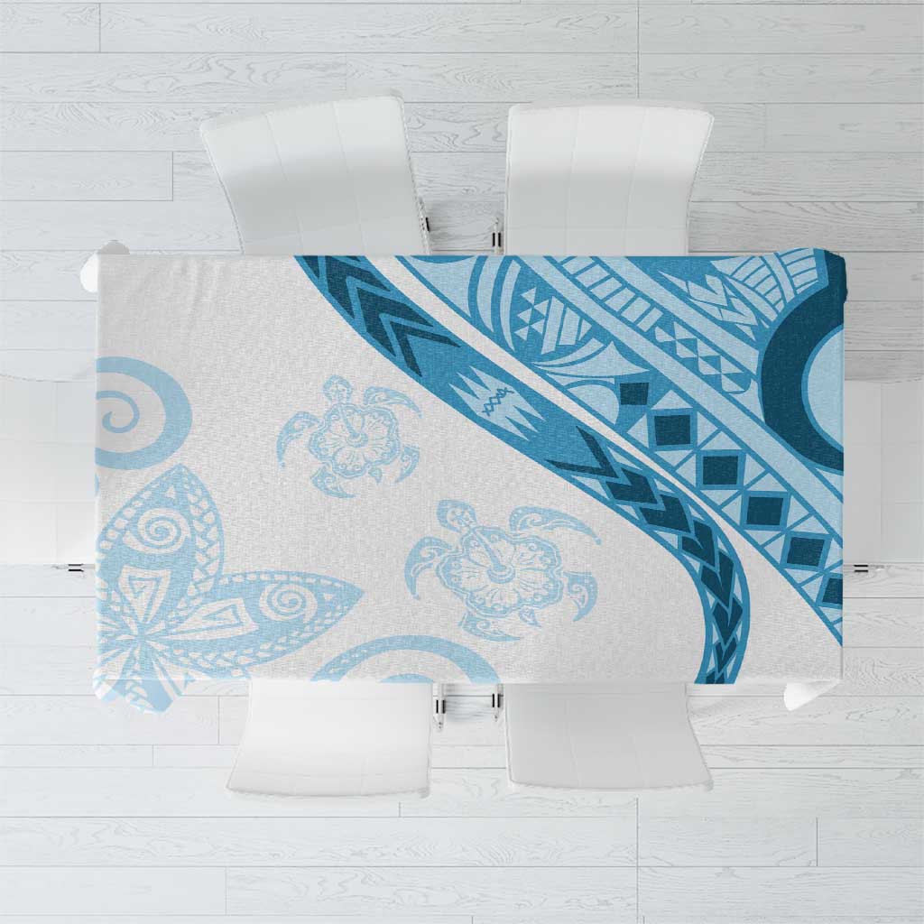 Blue Polynesian Tribal Turtle Floral Pattern Tablecloth LT05 Blue - Polynesian Pride