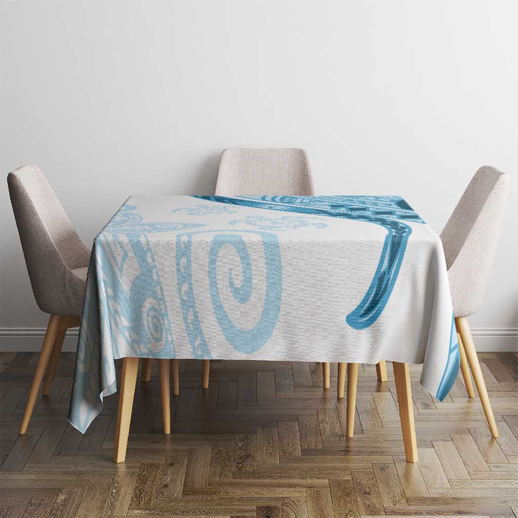 Blue Polynesian Tribal Turtle Floral Pattern Tablecloth LT05 - Polynesian Pride