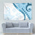 Blue Polynesian Tribal Turtle Floral Pattern Tapestry