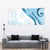 Blue Polynesian Tribal Turtle Floral Pattern Tapestry