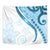 Blue Polynesian Tribal Turtle Floral Pattern Tapestry