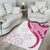 Rose Pink Polynesian Tribal Turtle Floral Pattern Area Rug