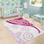 Rose Pink Polynesian Tribal Turtle Floral Pattern Area Rug