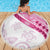 Rose Pink Polynesian Tribal Turtle Floral Pattern Beach Blanket