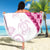 Rose Pink Polynesian Tribal Turtle Floral Pattern Beach Blanket