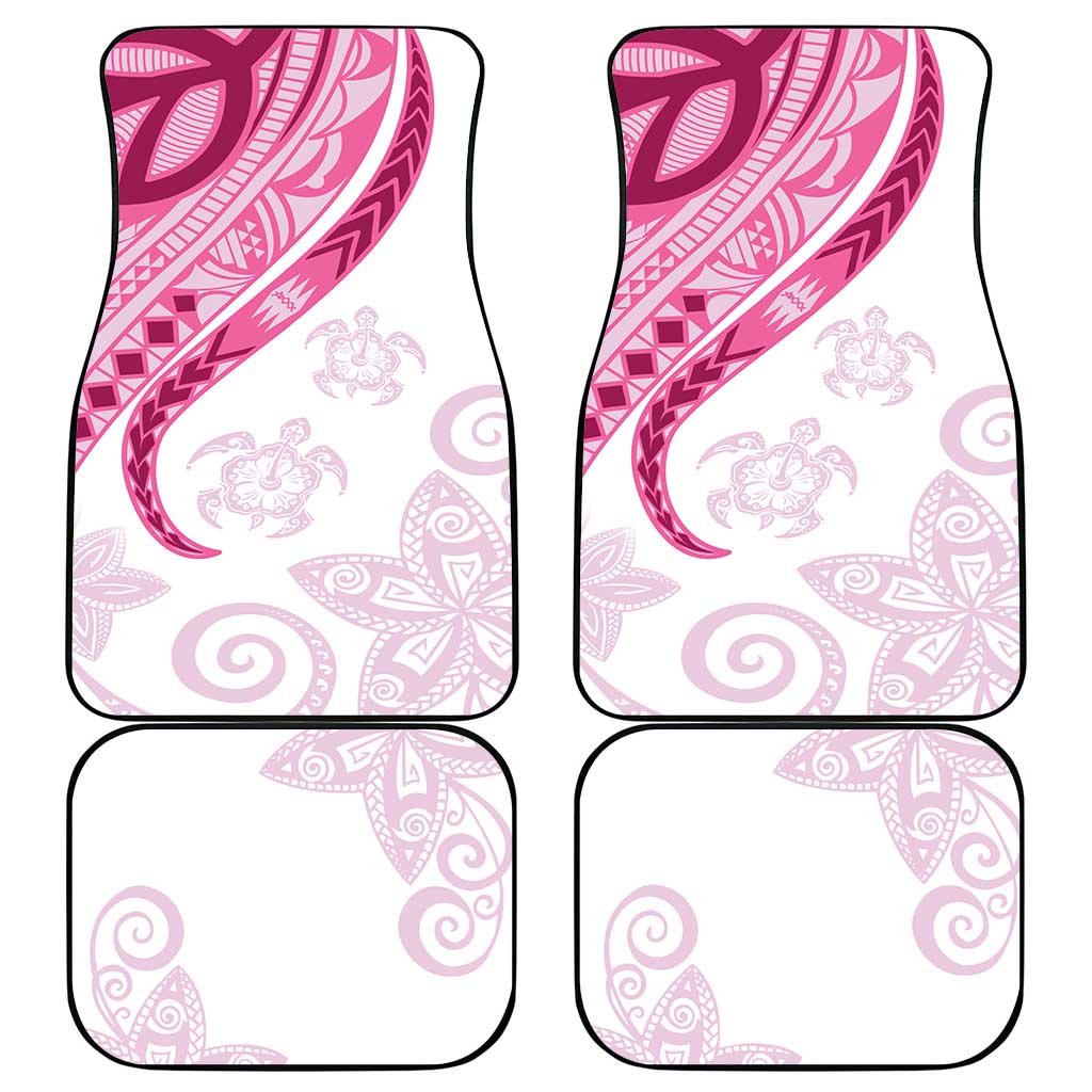 Rose Pink Polynesian Tribal Turtle Floral Pattern Car Mats LT05 - Polynesian Pride