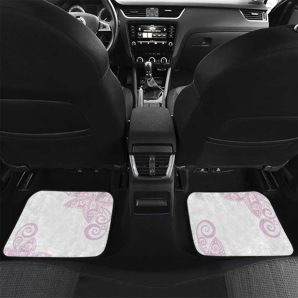 Rose Pink Polynesian Tribal Turtle Floral Pattern Car Mats LT05 Set 2pcs - Back Pink - Polynesian Pride