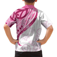 Rose Pink Polynesian Tribal Turtle Floral Pattern Family Matching Summer Maxi Dress and Hawaiian Shirt LT05 - Polynesian Pride