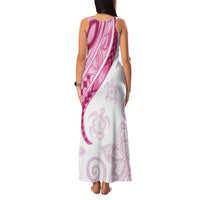 Rose Pink Polynesian Tribal Turtle Floral Pattern Family Matching Tank Maxi Dress and Hawaiian Shirt LT05 - Polynesian Pride