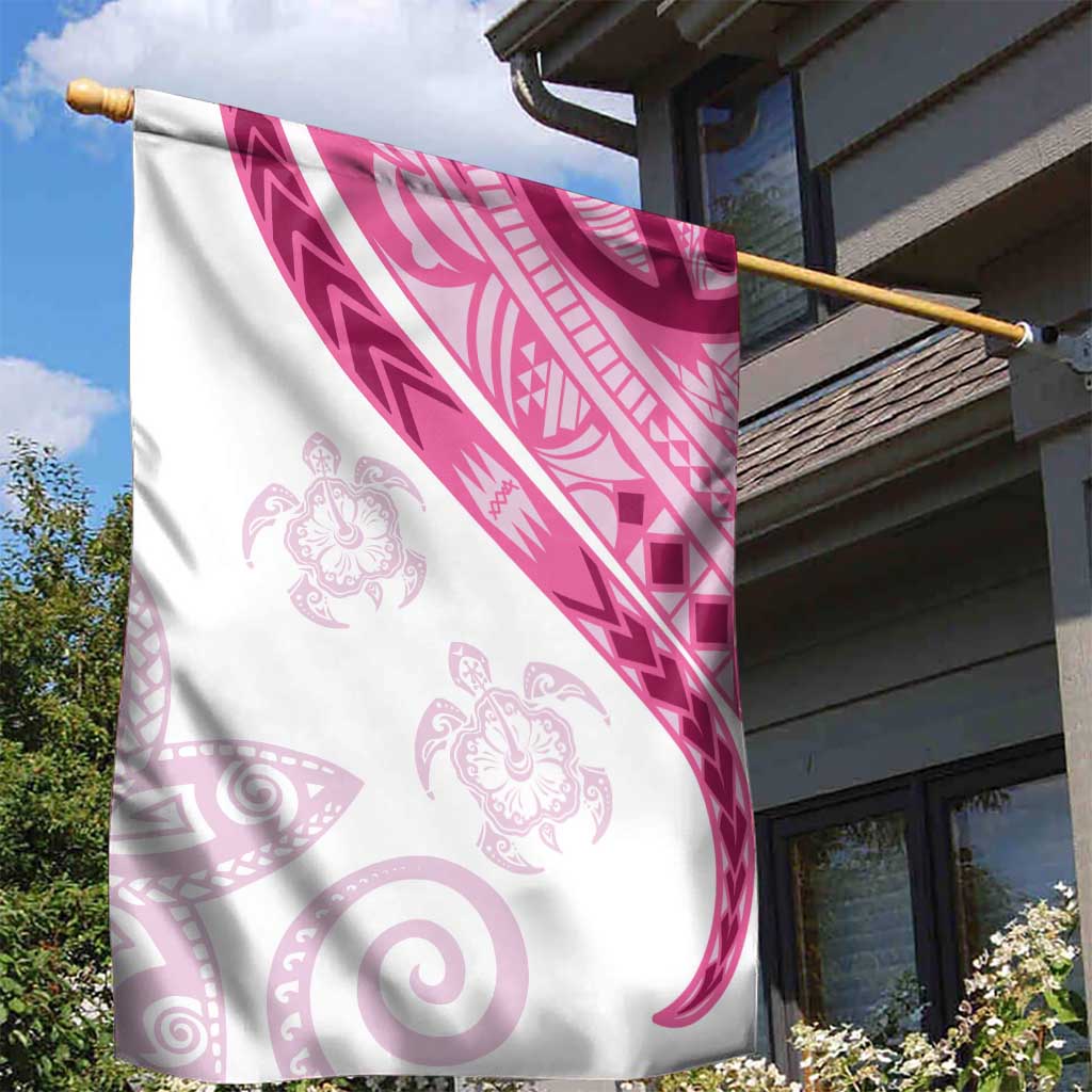 Rose Pink Polynesian Tribal Turtle Floral Pattern Garden Flag LT05 - Polynesian Pride