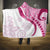 Rose Pink Polynesian Tribal Turtle Floral Pattern Hooded Blanket