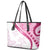 Rose Pink Polynesian Tribal Turtle Floral Pattern Leather Tote Bag