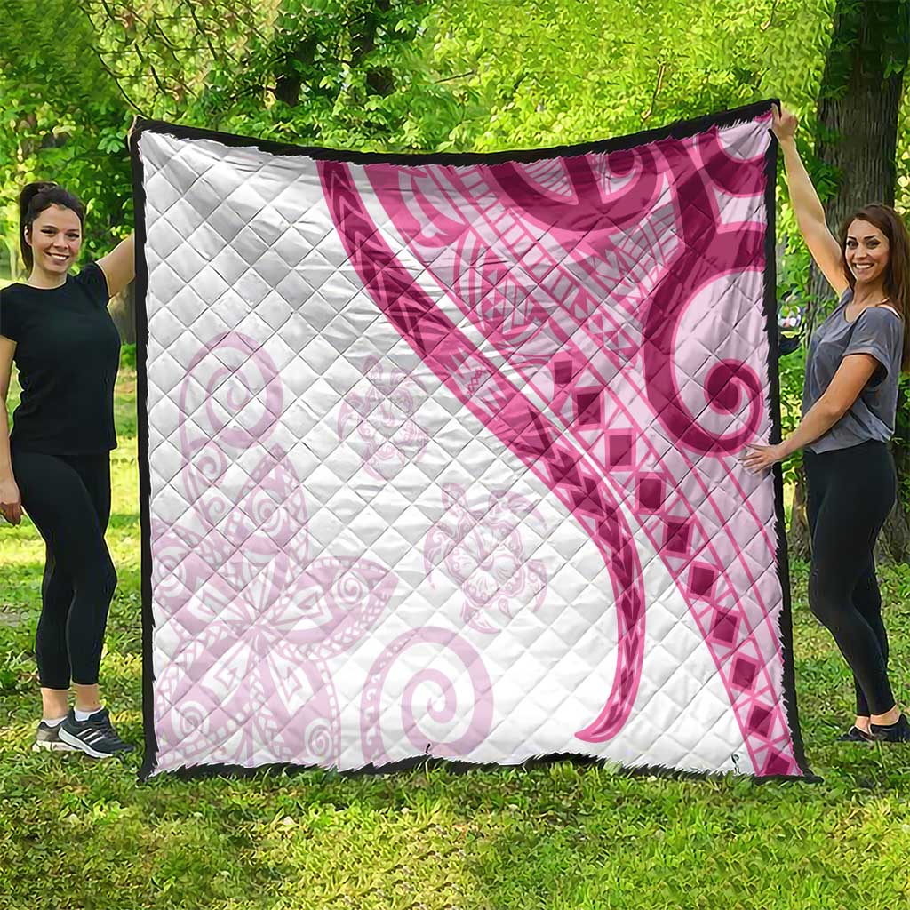 Rose Pink Polynesian Tribal Turtle Floral Pattern Quilt LT05 - Polynesian Pride