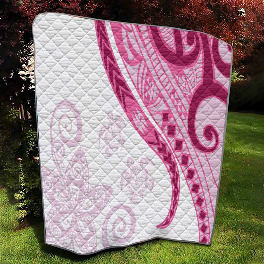 Rose Pink Polynesian Tribal Turtle Floral Pattern Quilt LT05 - Polynesian Pride