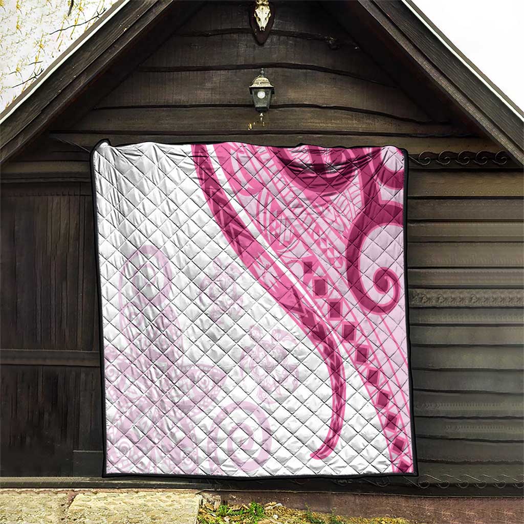 Rose Pink Polynesian Tribal Turtle Floral Pattern Quilt LT05 - Polynesian Pride