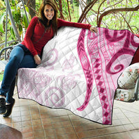 Rose Pink Polynesian Tribal Turtle Floral Pattern Quilt LT05 - Polynesian Pride
