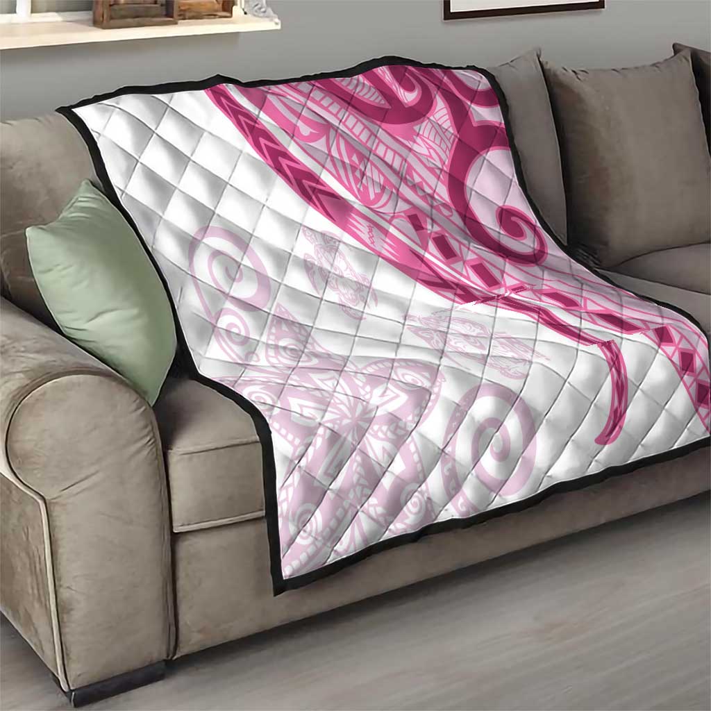 Rose Pink Polynesian Tribal Turtle Floral Pattern Quilt LT05 - Polynesian Pride
