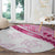 Rose Pink Polynesian Tribal Turtle Floral Pattern Round Carpet