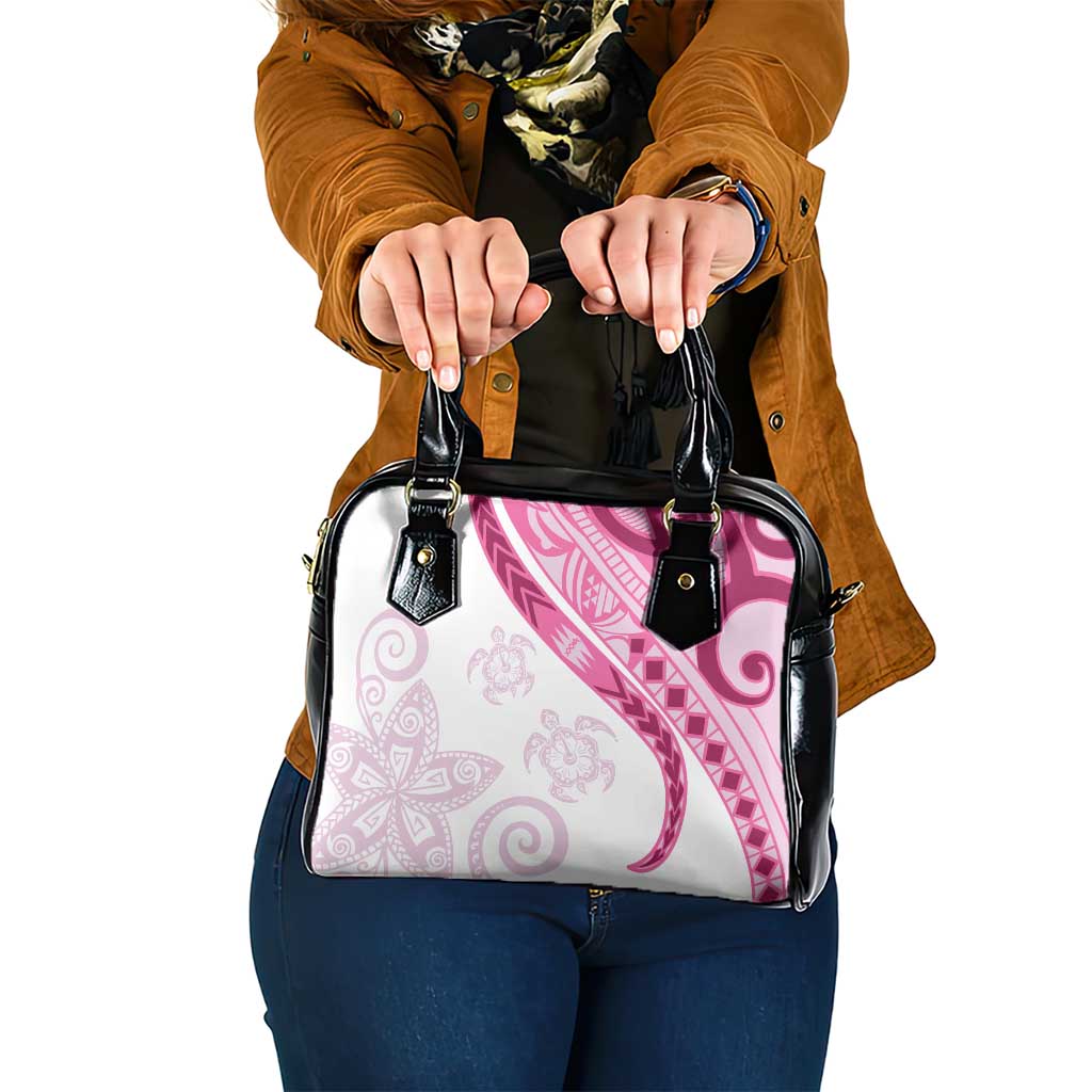 Rose Pink Polynesian Tribal Turtle Floral Pattern Shoulder Handbag