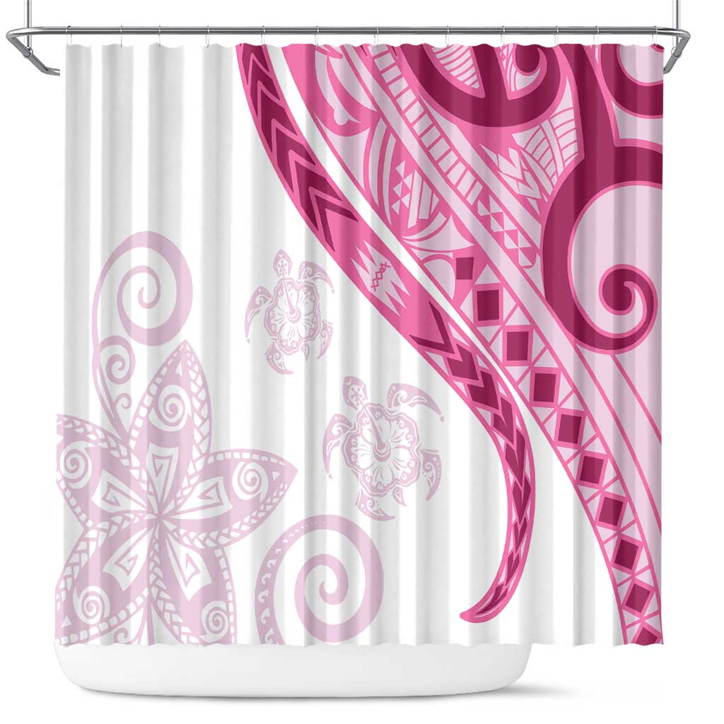 Rose Pink Polynesian Tribal Turtle Floral Pattern Shower Curtain LT05 Pink - Polynesian Pride