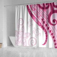 Rose Pink Polynesian Tribal Turtle Floral Pattern Shower Curtain LT05 - Polynesian Pride