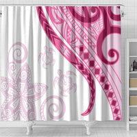 Rose Pink Polynesian Tribal Turtle Floral Pattern Shower Curtain LT05 - Polynesian Pride
