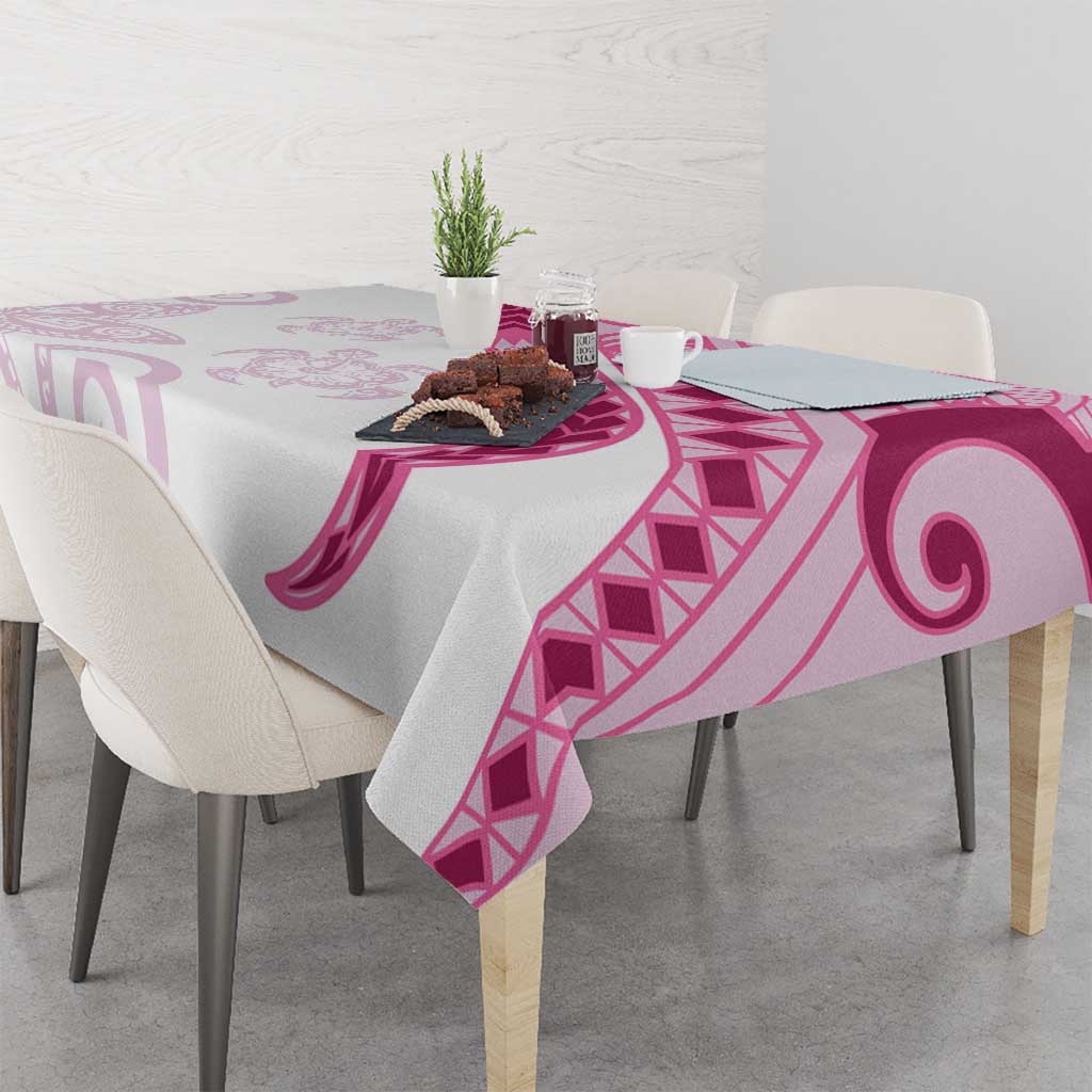 Rose Pink Polynesian Tribal Turtle Floral Pattern Tablecloth LT05 - Polynesian Pride