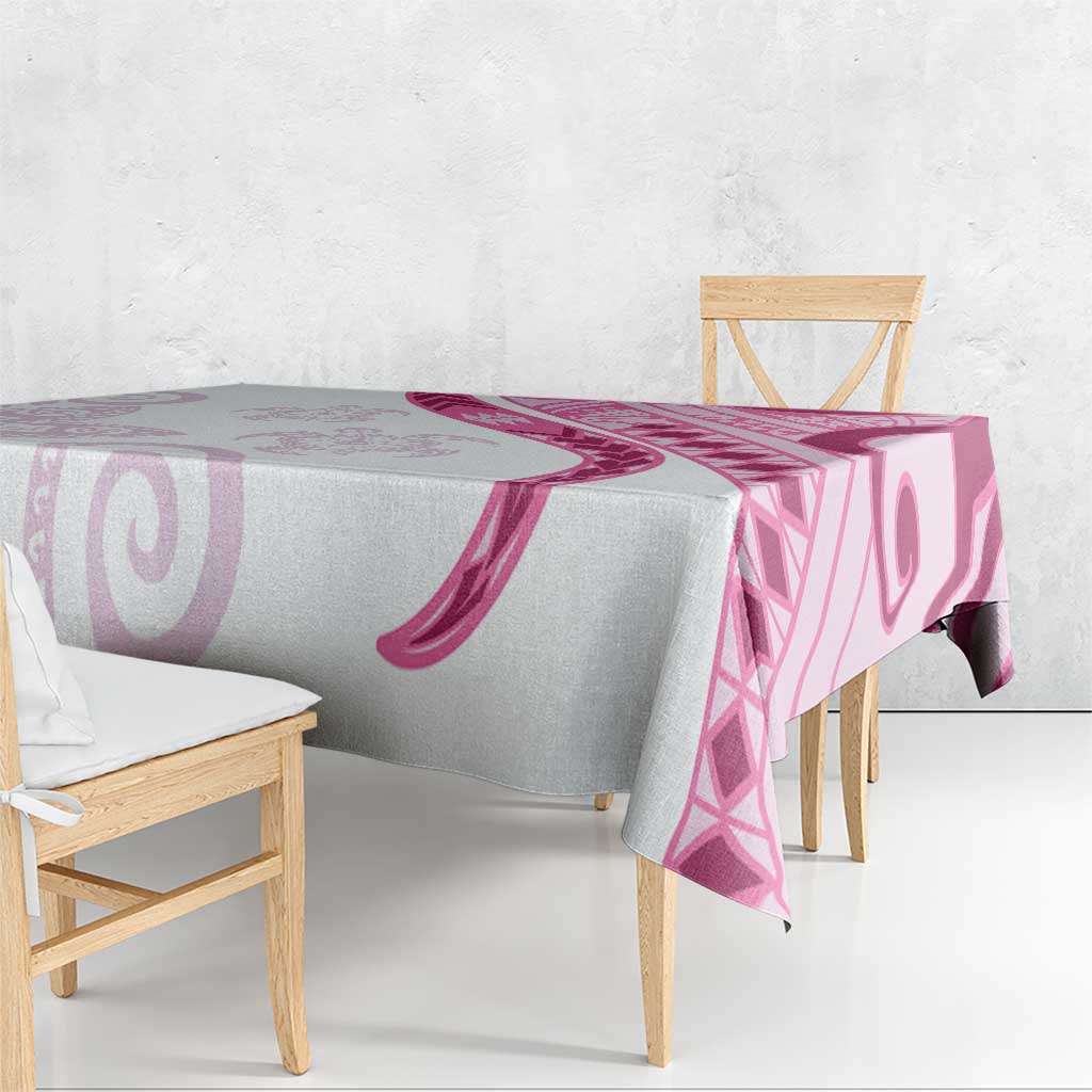 Rose Pink Polynesian Tribal Turtle Floral Pattern Tablecloth LT05 - Polynesian Pride