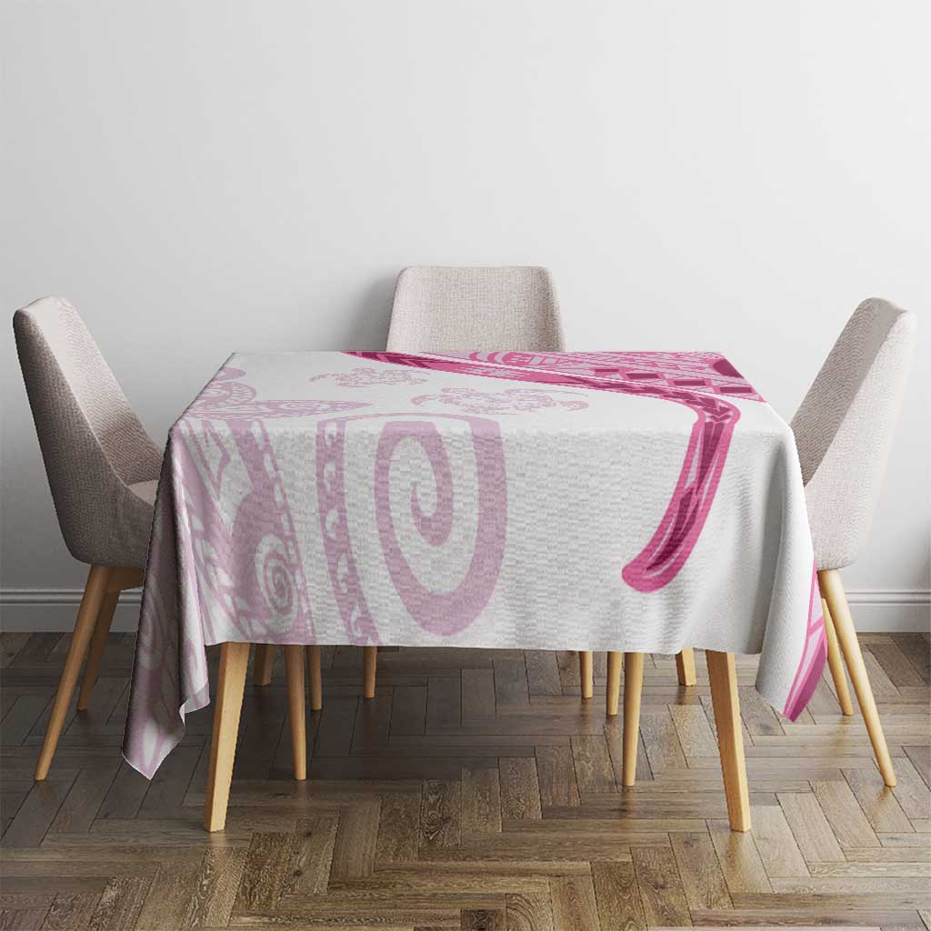 Rose Pink Polynesian Tribal Turtle Floral Pattern Tablecloth LT05 - Polynesian Pride