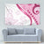 Rose Pink Polynesian Tribal Turtle Floral Pattern Tapestry