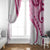 Rose Pink Polynesian Tribal Turtle Floral Pattern Window Curtain