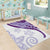 Purple Polynesian Tribal Turtle Floral Pattern Area Rug