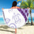 Purple Polynesian Tribal Turtle Floral Pattern Beach Blanket