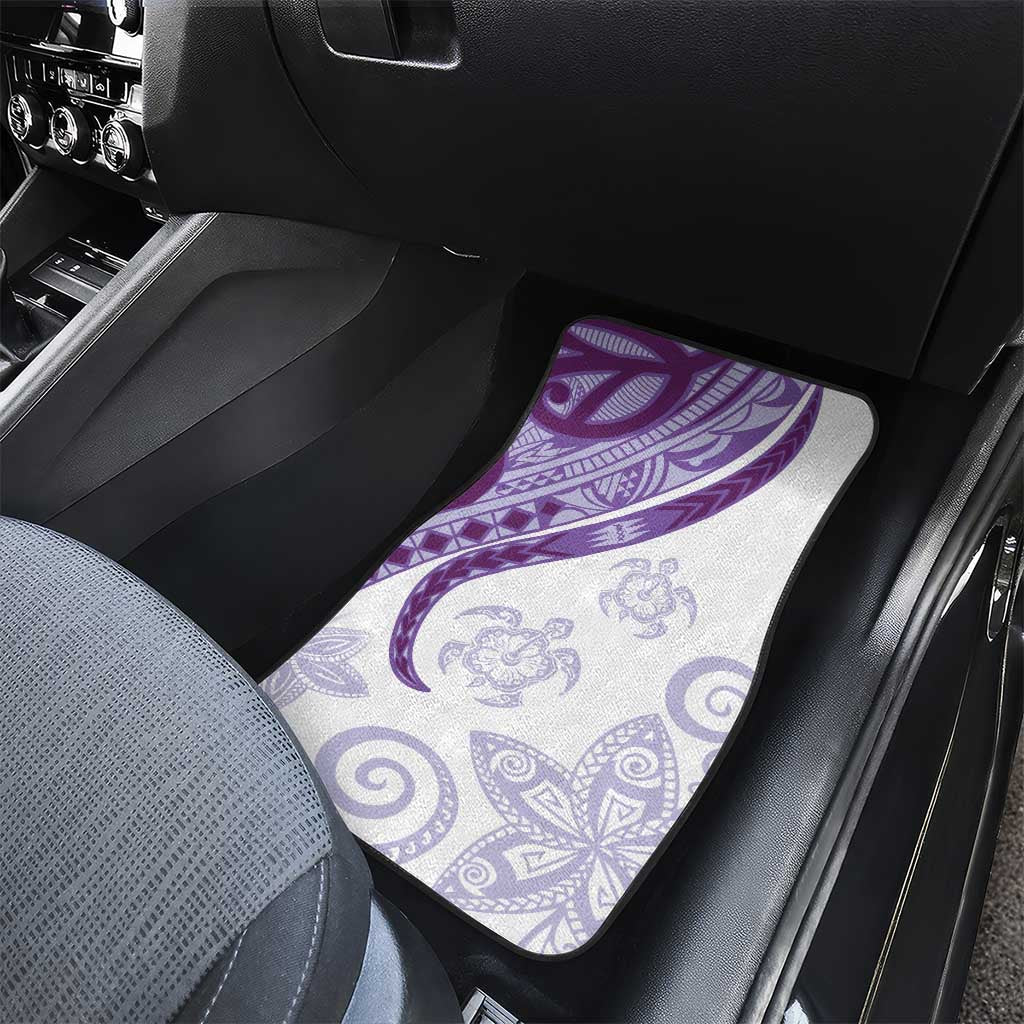 Purple Polynesian Tribal Turtle Floral Pattern Car Mats LT05 - Polynesian Pride