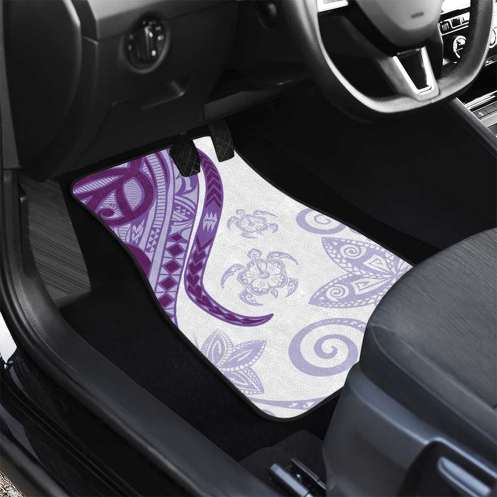 Purple Polynesian Tribal Turtle Floral Pattern Car Mats LT05 - Polynesian Pride