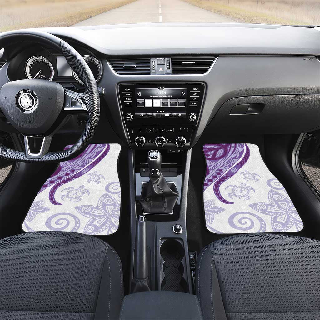 Purple Polynesian Tribal Turtle Floral Pattern Car Mats LT05 Set 2pcs - Front Purple - Polynesian Pride