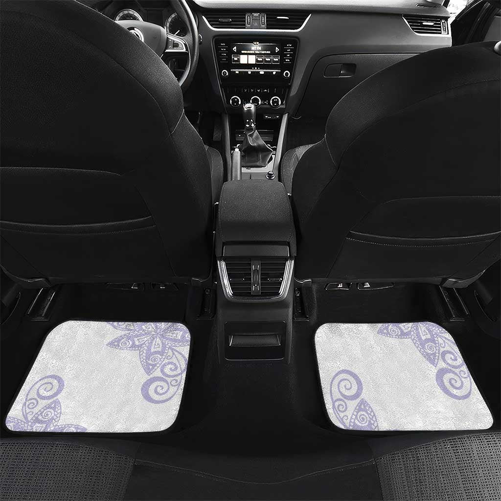 Purple Polynesian Tribal Turtle Floral Pattern Car Mats LT05 Set 2pcs - Back Purple - Polynesian Pride