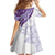 Purple Polynesian Tribal Turtle Floral Pattern Family Matching Off The Shoulder Long Sleeve Dress and Hawaiian Shirt