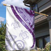 Purple Polynesian Tribal Turtle Floral Pattern Garden Flag LT05 - Polynesian Pride