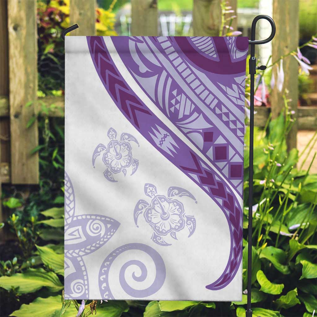 Purple Polynesian Tribal Turtle Floral Pattern Garden Flag LT05 Garden Flag Purple - Polynesian Pride